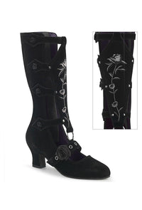 Demonia  WHIMSY-118 Knee Boot in Black Faux Suede from SexyShoes.com