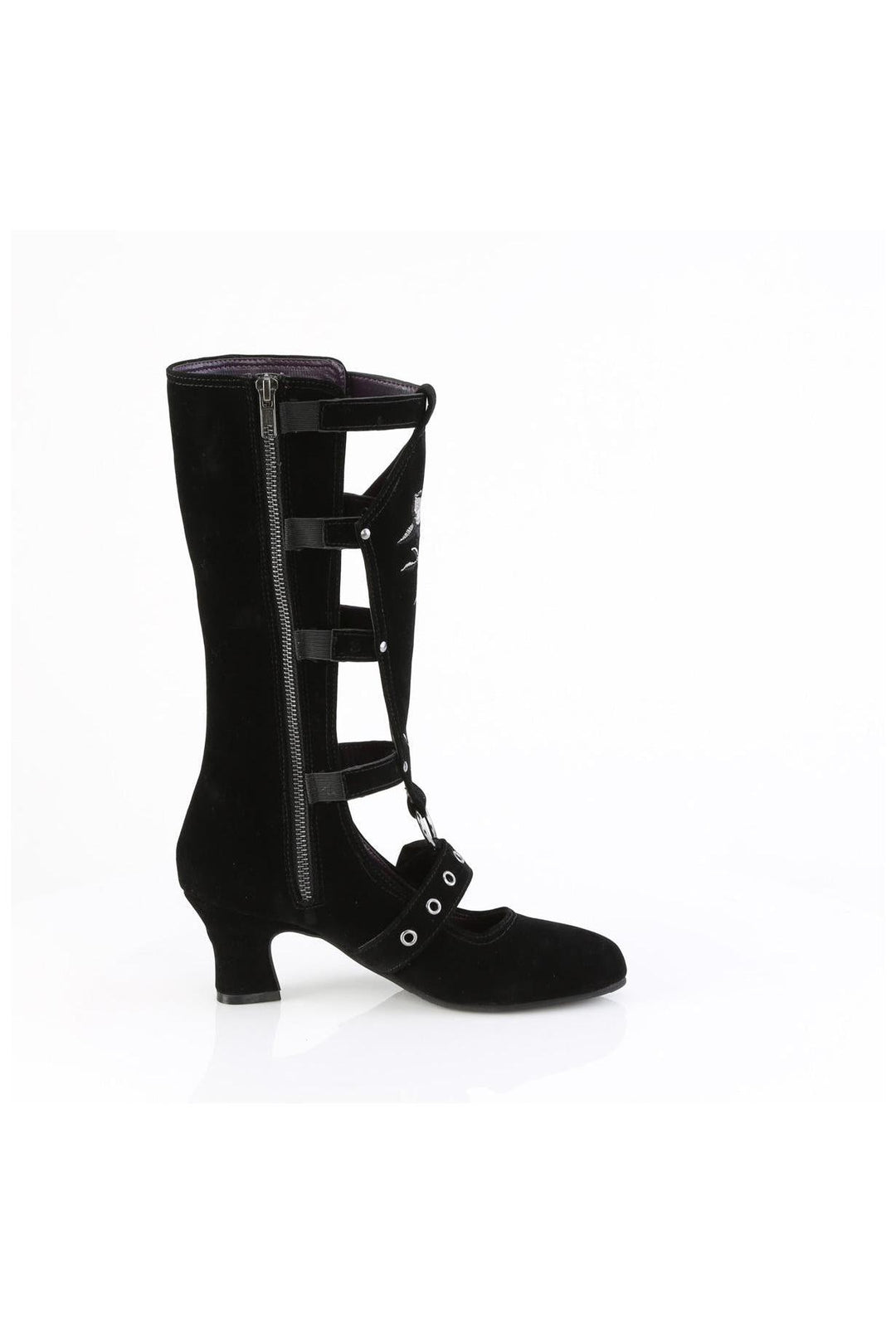 Demonia  WHIMSY-118 Knee Boot in Black Faux Suede