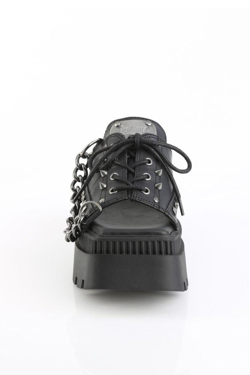 Demonia  WRATH-03 Slide in Black Vegan Leather