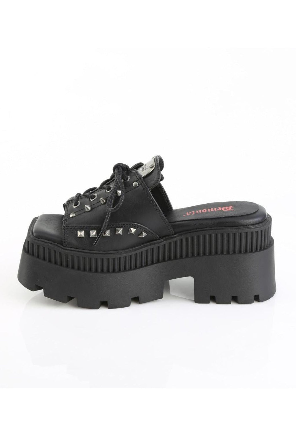 Demonia  WRATH-03 Slide in Black Vegan Leather