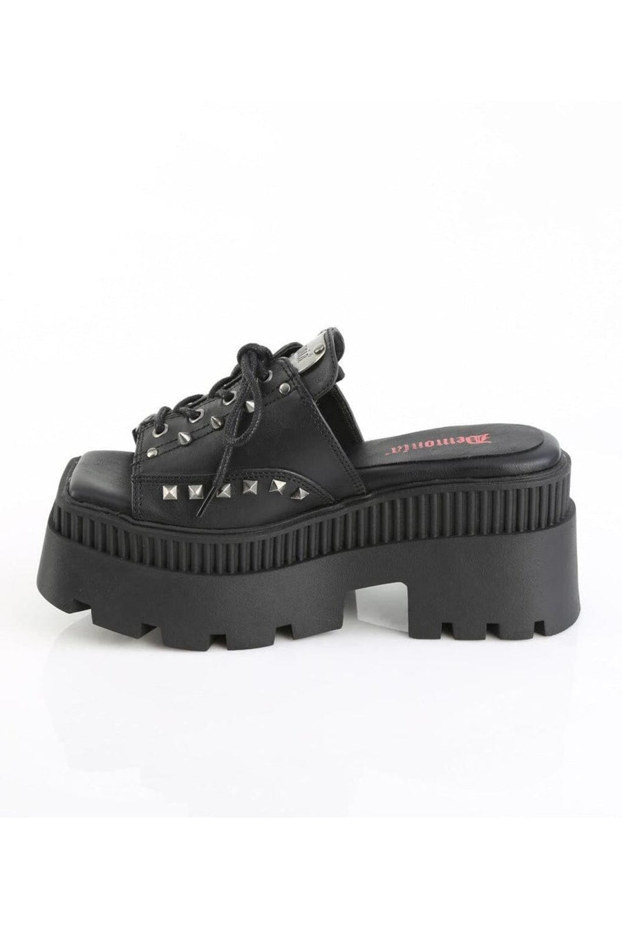 Demonia  WRATH-03 Slide in Black Vegan Leather