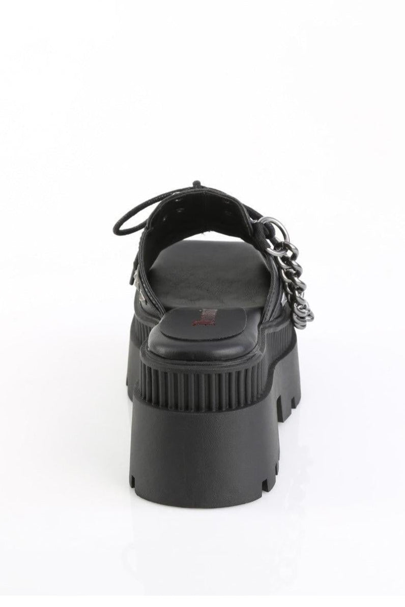 Demonia  WRATH-03 Slide in Black Vegan Leather