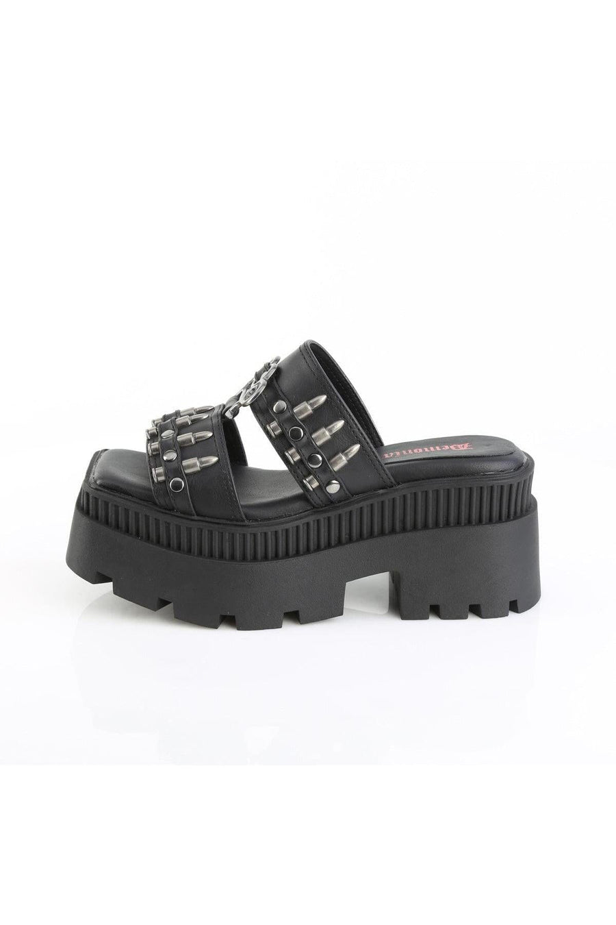 Demonia  WRATH-08 Slide in Black Vegan Leather