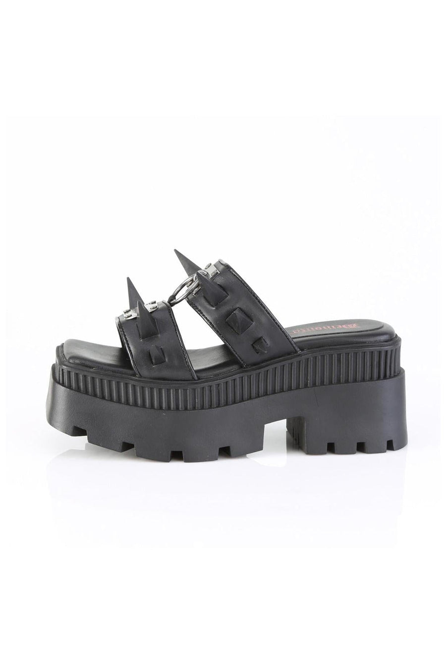 Demonia  WRATH-13 Slide in Black Faux Leather