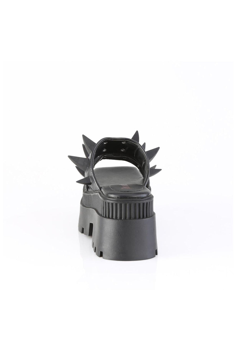 Demonia  WRATH-13 Slide in Black Faux Leather