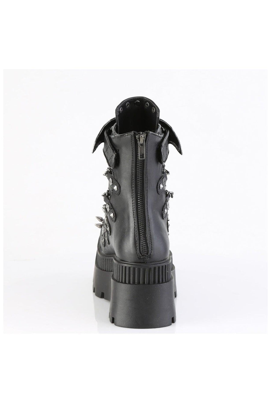 Demonia  WRATH-55 Ankle Boot in Black Faux Leather