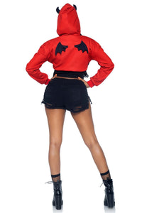 Devil Cropped Hoodie-Devil Costumes-SEXYSHOES.COM