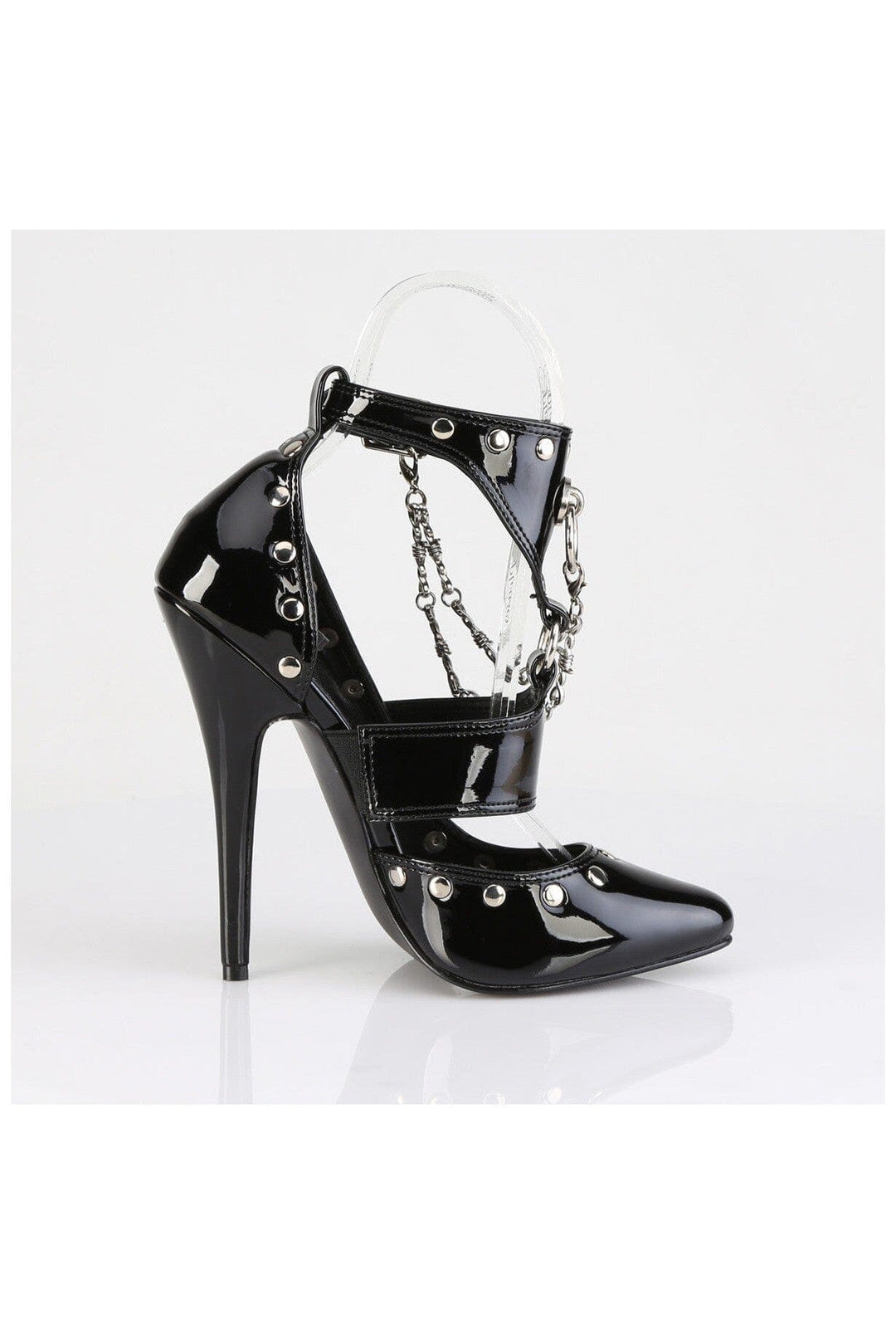 Devious Devious DOMINA-118 Sandal in Black Patent