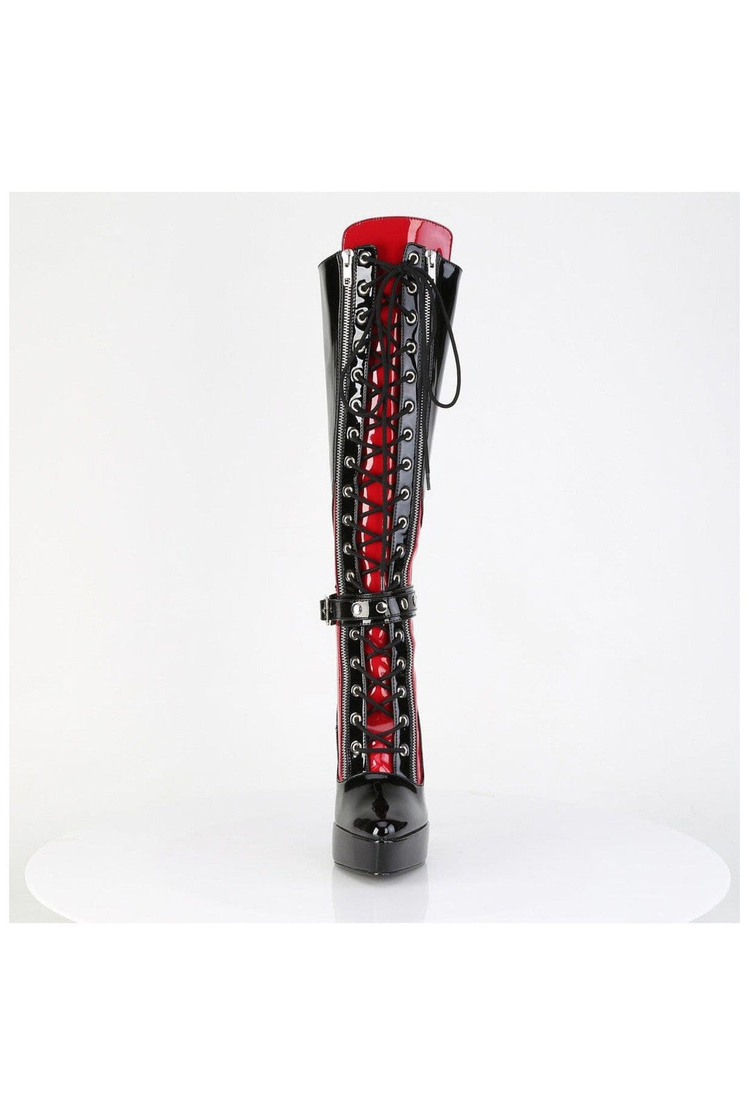 Devious Devious INDULGE-2028 Knee Boot in Black Patent