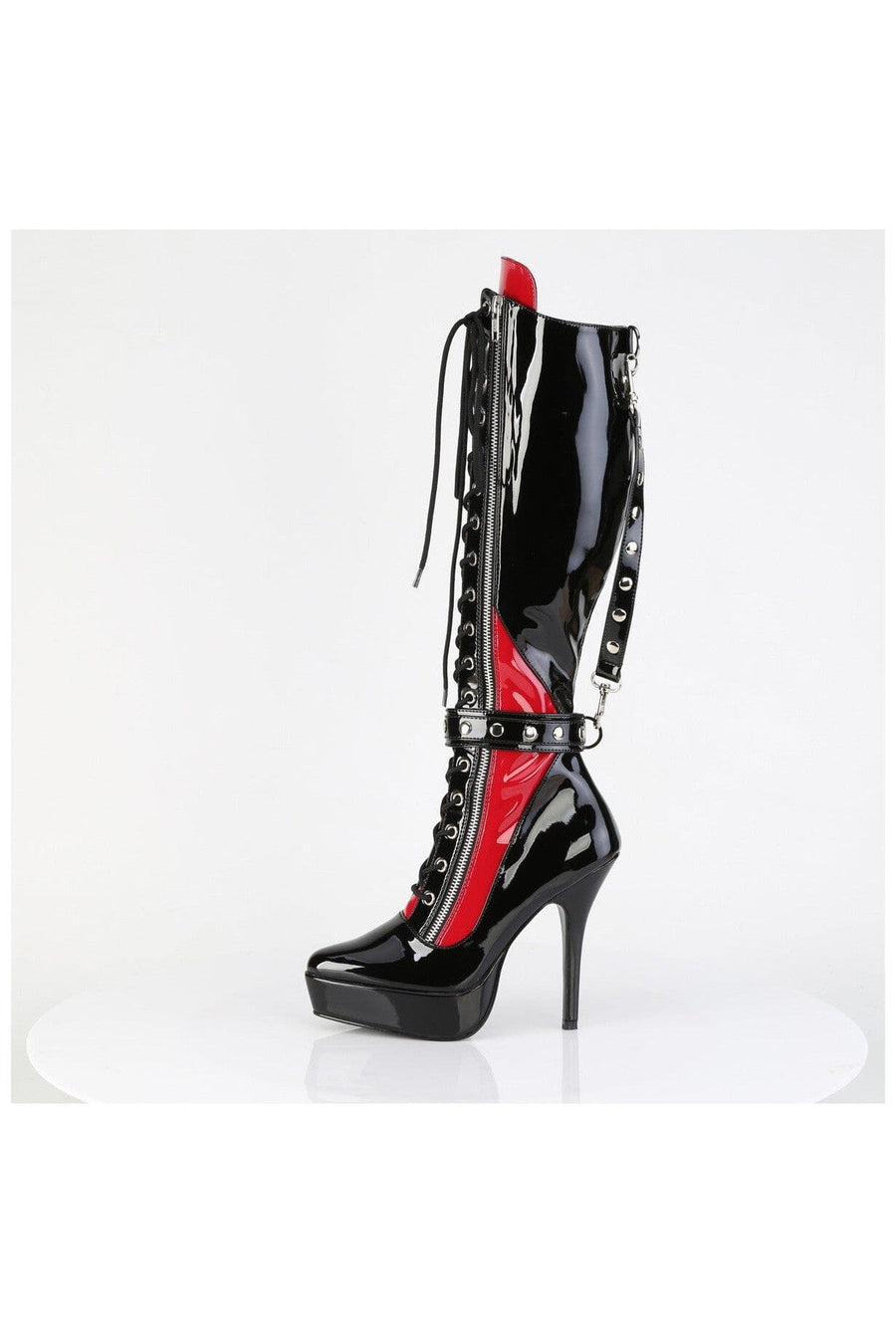 Devious Devious INDULGE-2028 Knee Boot in Black Patent