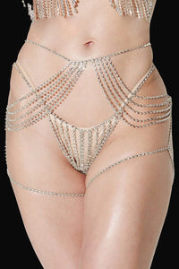 House of Desire Diamond Drape Garter in Silver  from SexyShoes.com
