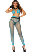 Diamond Net String Bra Top with Matching Leggings