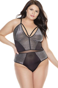 Coquette Diva Lined Triangle Cup Design Teddy in Black  from SexyShoes.com