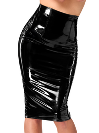Noir Handmade Dominae Column PVC pencil skirt in Black 