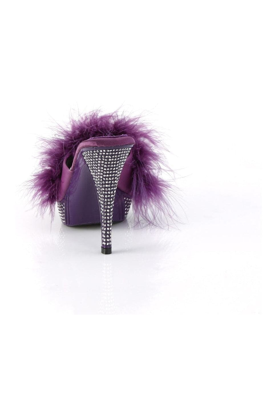 Fabulicious ELEGANT-401F Purple Marabou Slide in Purple Marabou