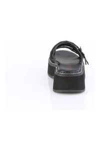 Demonia EMILY-07 Black Vegan Leather Sandal in Black Vegan Leather