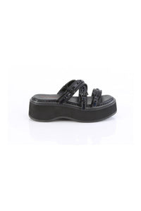 Demonia EMILY-07 Black Vegan Leather Sandal in Black Vegan Leather