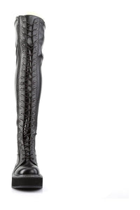 EMILY-375 Black Vegan Leather Thigh Boot-Thigh Boots-SEXYSHOES.COM
