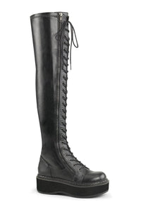 Demonia EMILY-375 Black Vegan Leather Thigh Boot in Black Vegan Leather from SexyShoes.com