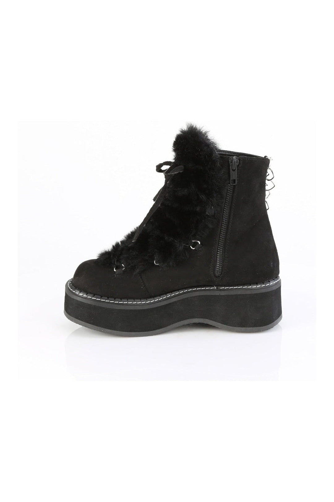 EMILY-55 Black Vegan Suede Ankle Boot