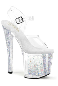 Pleaser ENCHANT-708AQUA-04 Clear Vinyl Sandal in Clear Vinyl from SexyShoes.com