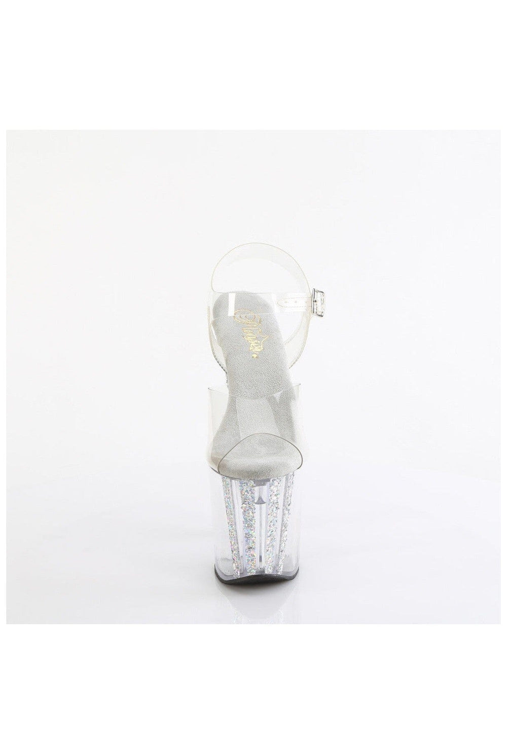 Pleaser ENCHANT-708AQUA-04 Clear Vinyl Sandal in Clear Vinyl