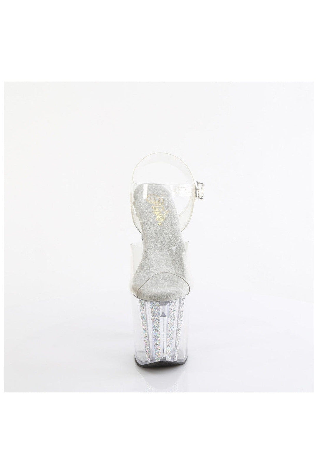 Pleaser ENCHANT-708AQUA-04 Clear Vinyl Sandal in Clear Vinyl