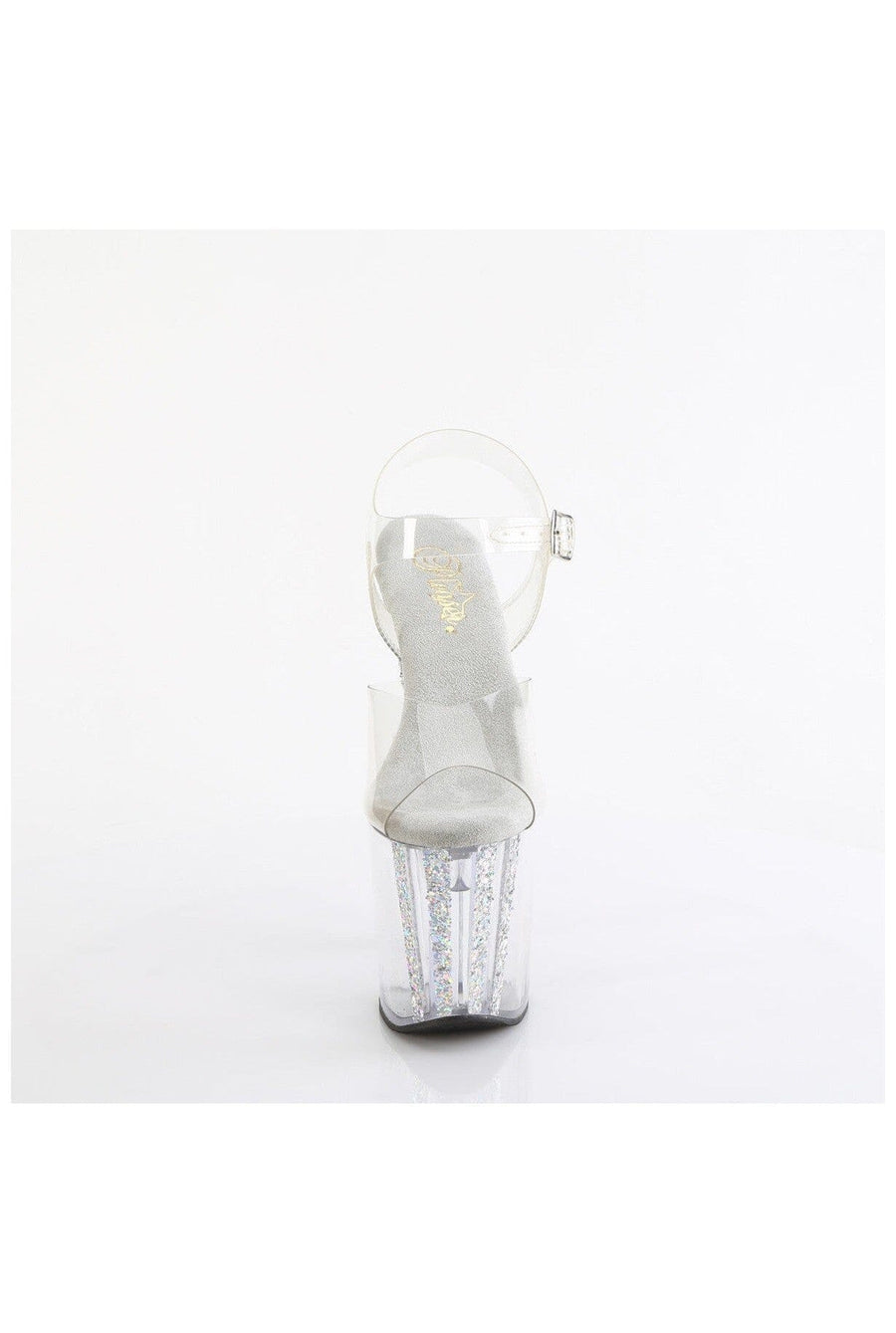 Pleaser ENCHANT-708AQUA-04 Clear Vinyl Sandal in Clear Vinyl