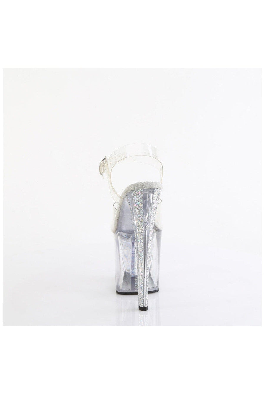 Pleaser ENCHANT-708AQUA-04 Clear Vinyl Sandal in Clear Vinyl