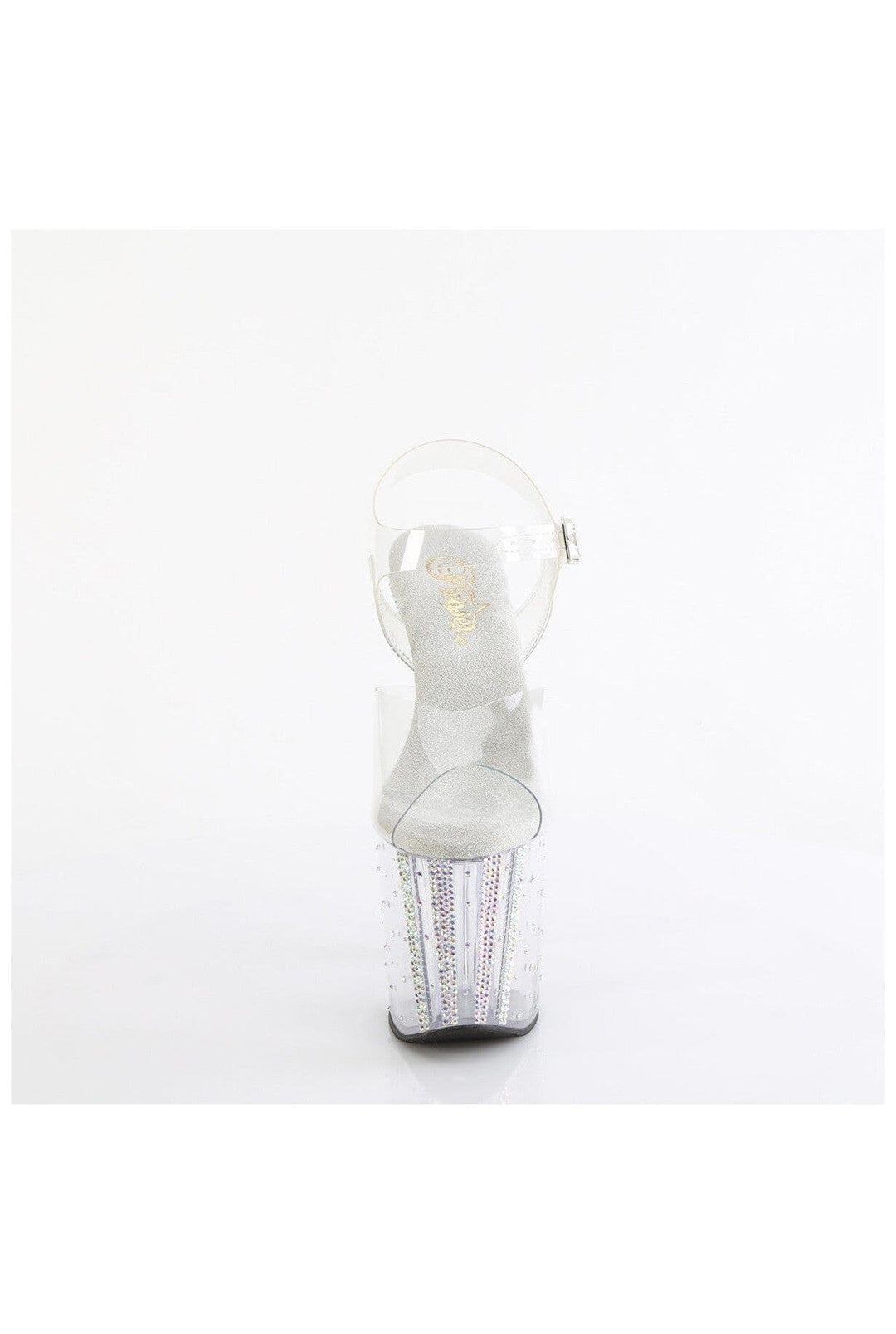 Pleaser ENCHANT-708RS-01 Clear Vinyl Sandal in Clear Vinyl