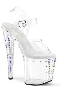 Pleaser ENCHANT-708RS-02 Clear Vinyl Sandal in Clear Vinyl from SexyShoes.com