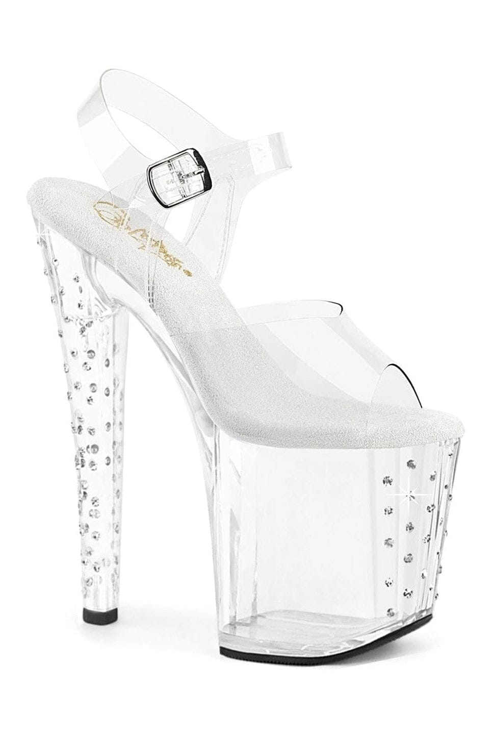 Pleaser ENCHANT-708RS Clear Vinyl Sandal in Clear Vinyl from SexyShoes.com