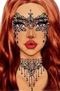 Leg Avenue Masquerade Adhesive Face Jewels in Black  from SexyShoes.com