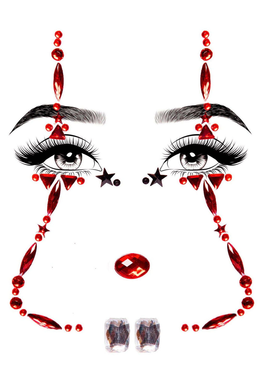 Clown Adhesive Face Jewels-Body Jewelry-SEXYSHOES.COM