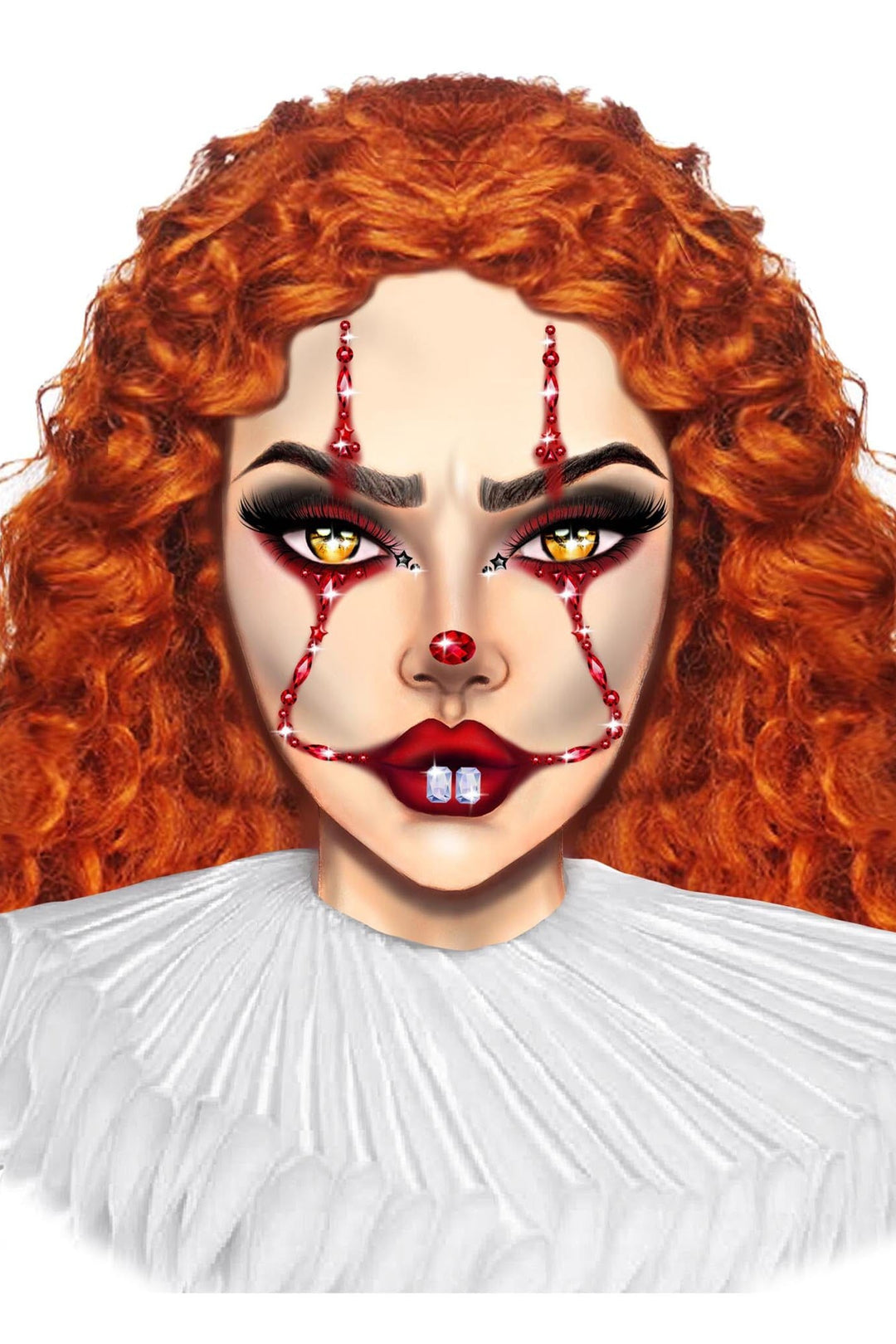 Clown Adhesive Face Jewels-Body Jewelry-SEXYSHOES.COM