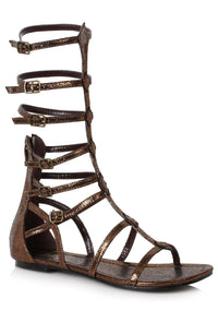 Ellie Shoes Ellie 015 ZENA Gladiator Flat Sandal in Brown Faux Leather from SexyShoes.com