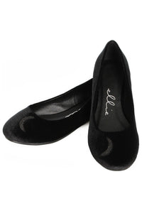 Ellie Shoes Ellie 016 SPELL Moon Witch Flat in Black Velvet from SexyShoes.com