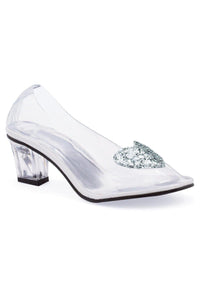 Ellie Shoes Ellie 212 ARIEL 2" Heel Clear Slipper With Silver Glitter Heart in Clear Vinyl from SexyShoes.com