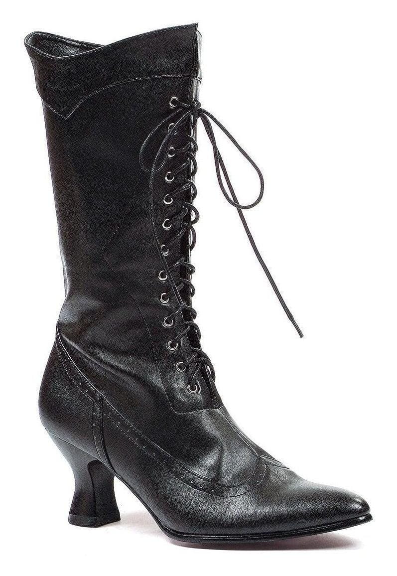 Ellie Shoes Ellie 253 AMELIA 2.5" Zippered Ankle Boot in Black Faux Leather from SexyShoes.com