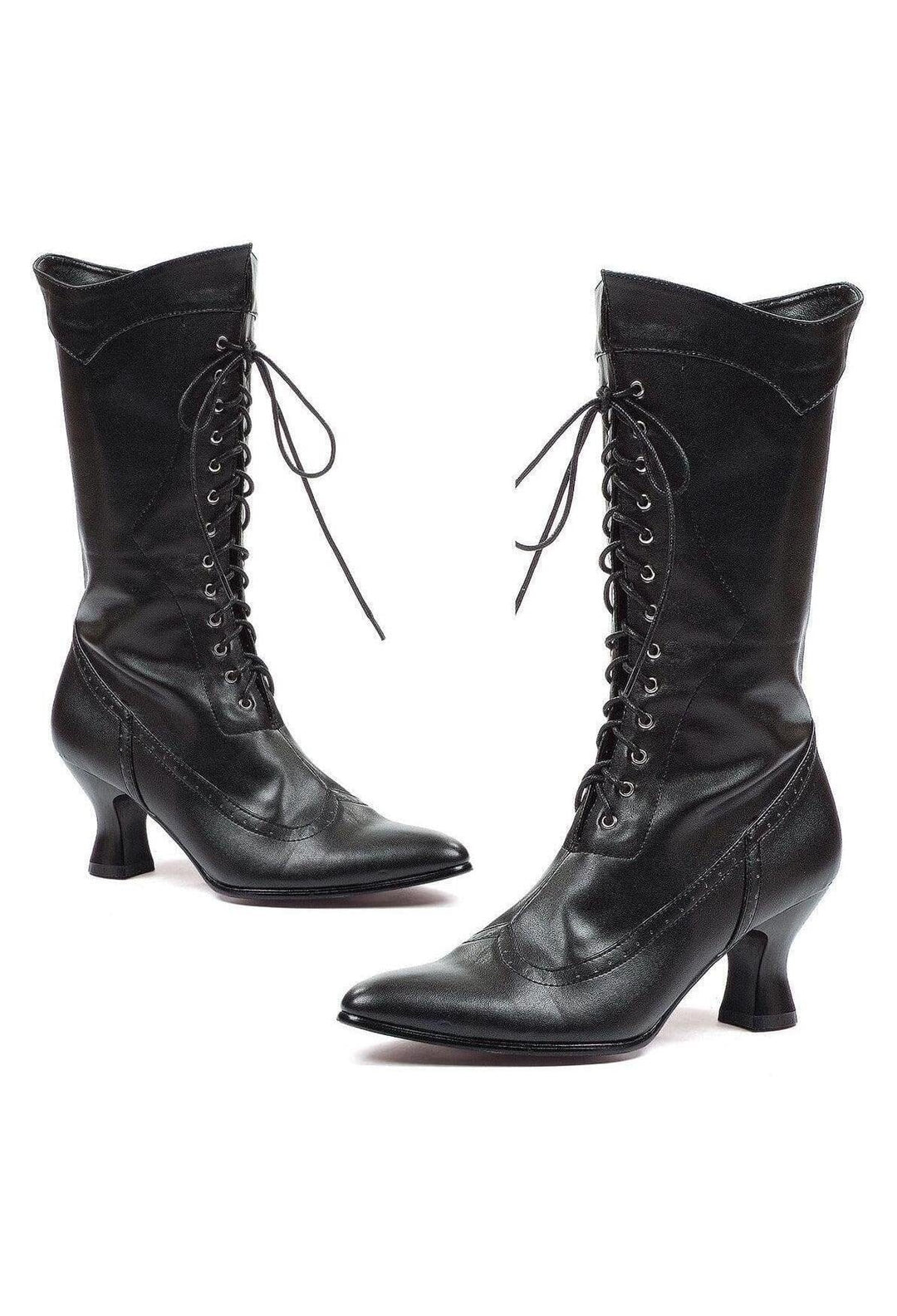 Ellie Shoes Ellie 253 AMELIA 2.5" Zippered Ankle Boot in Black Faux Leather