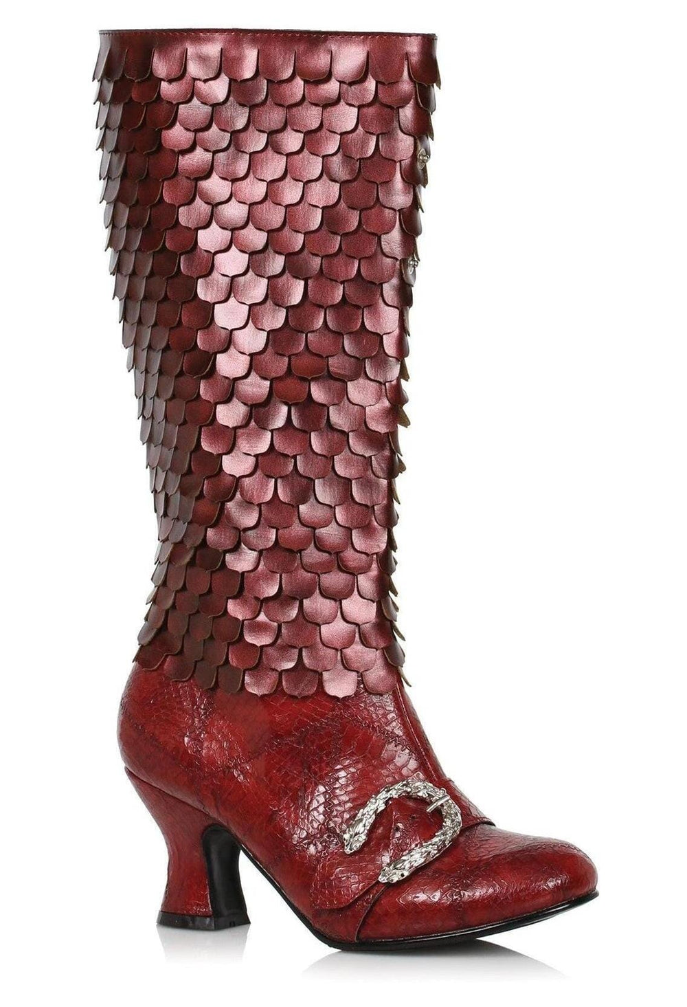 Ellie Shoes Ellie 253 DRAGA 2.5" Heel Women's Dragon Boot in Red Faux Leather