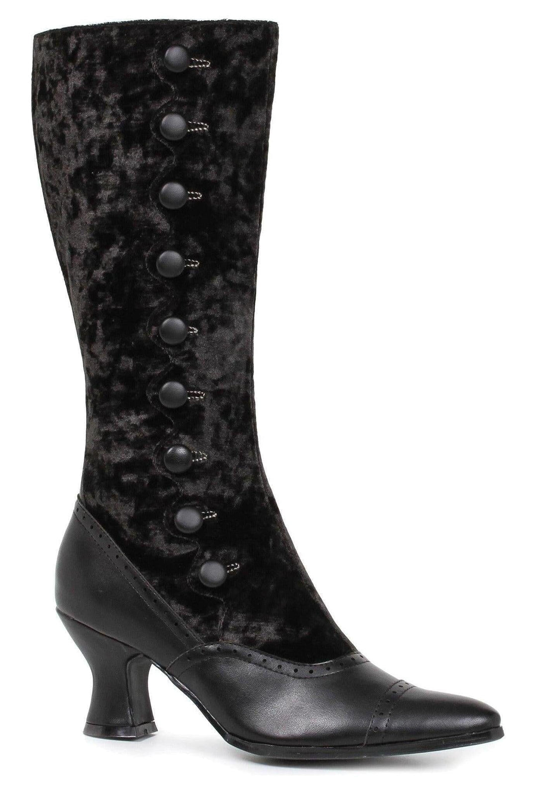 Ellie Shoes Ellie 253 GAIL Victorian Knee Boot in Black Satin from SexyShoes.com