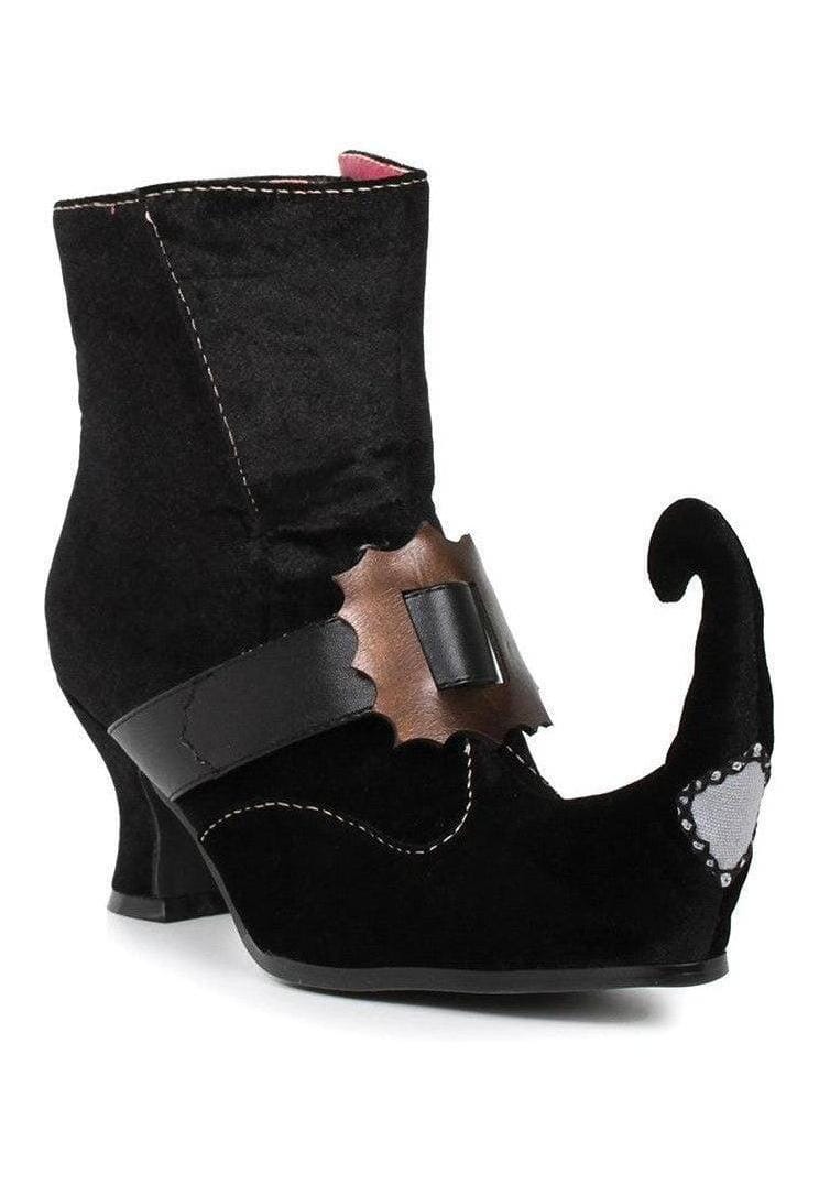 Ellie Shoes Ellie 253 IRINA Elf Bootie in Black Satin from SexyShoes.com