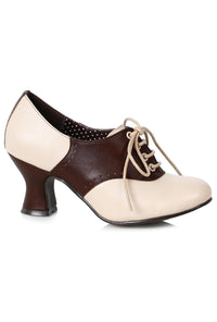 Ellie Shoes Ellie 253 PEGGY 2" Saddle Lace up Shoe in Brown Faux Leather from SexyShoes.com