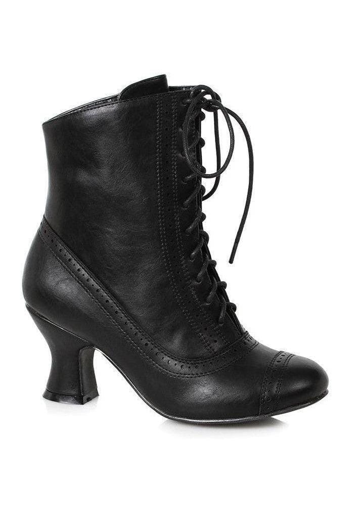Ellie Shoes Ellie 253 SARAH 2.5" Heel Victorian Bootie in Black Faux Leather from SexyShoes.com