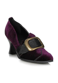 Ellie Shoes Ellie 253 SOLSTICE Witch Shoe With Buckle in Purple Velvet from SexyShoes.com