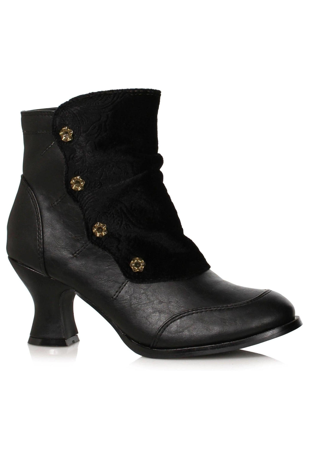 Ellie Shoes Ellie 253 VIOLA 2.5" Heel Women's Victorian Shoe in Black Faux Leather from SexyShoes.com