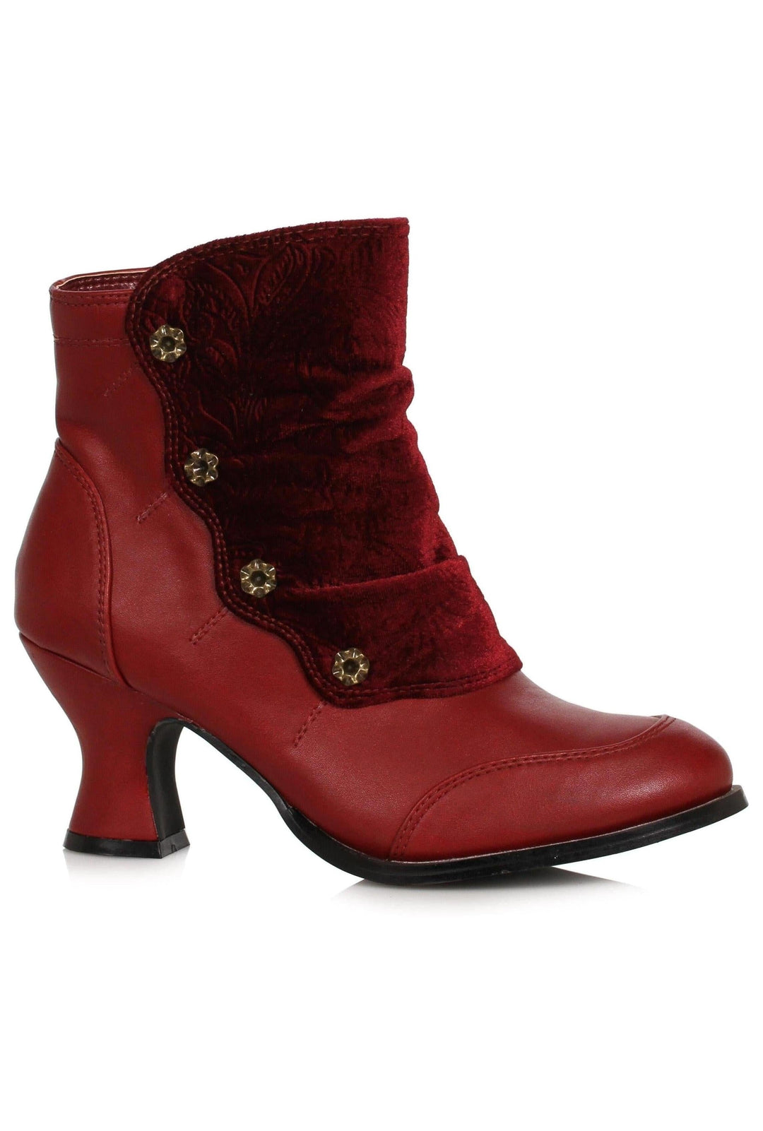 Ellie Shoes Ellie 253 VIOLA 2.5" Heel Women's Victorian Shoe in Burgundy Faux Leather from SexyShoes.com