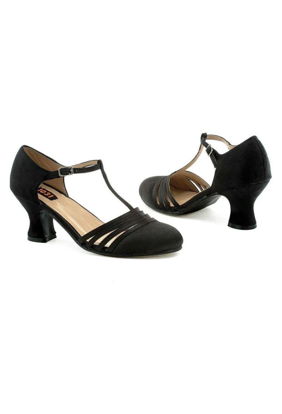 Ellie Shoes Ellie 254 LUCILLE 2.5" Heel Satin Dance Shoe in Black Satin