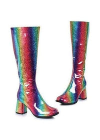 Ellie Shoes Ellie 300 SUMMER 3" Knee High Rainbow Boots W/Zipper in Rainbow Glitter